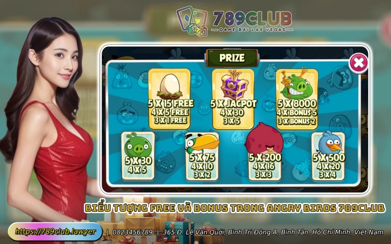 Bieu tuong Free va Bonus trong Angry Birds 789Club