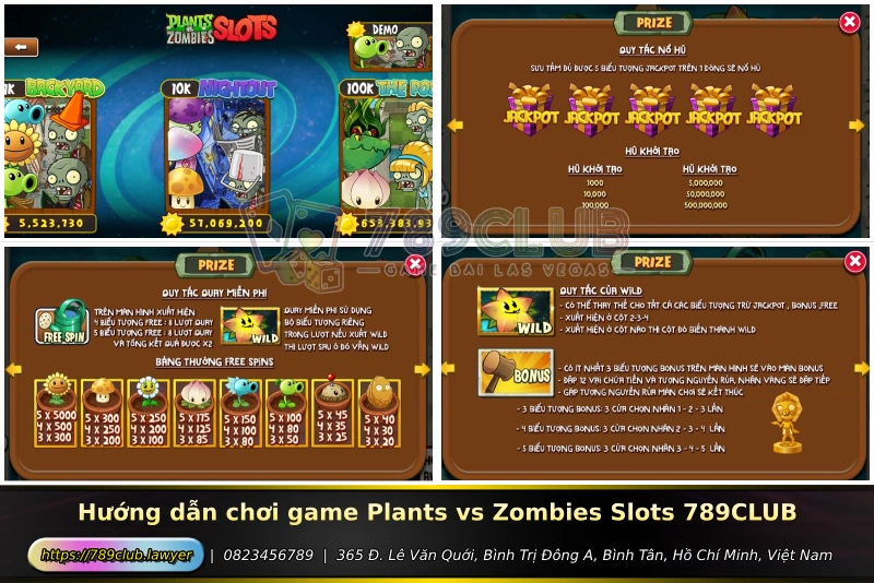 Huong dan choi game Plants vs Zombies Slots 789Club