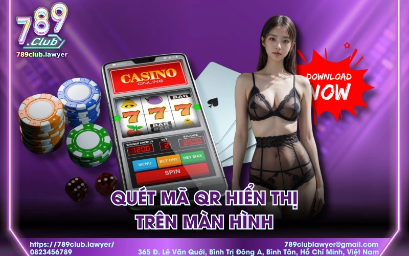 Quét mã QR hiển thị trên màn hình